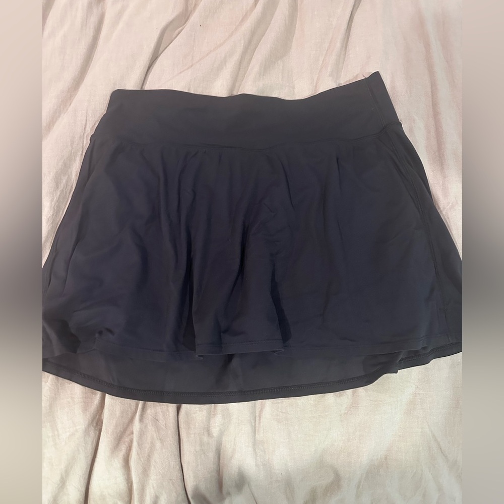 all in motion Black Athletic Skort with Layered Mesh Overlay